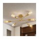 Cork Lighting-SF1966/6SB - Venus - Satin Brass 6 Light Semi Flush