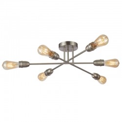 Venus - Satin Nickel 6 Light Semi Flush