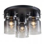 Camden - Grey 3 Light Flush with Ombre Smoked Glass Camden - Grey 3 Light Flush with Ombre Smoked Glass