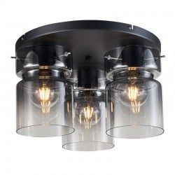 Camden - Grey 3 Light Flush with Ombre Smoked Glass Camden - Grey 3 Light Flush with Ombre Smoked Glass