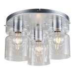 Camden - Aluminium 3 Light Flush with Decorative Clear Glass Camden - Aluminium 3 Light Flush with Decorative Clear Glass