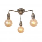 Rion - Antique Brass 3 Light Semi Flush