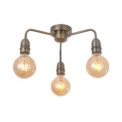 Rion - Antique Brass 3 Light Semi Flush