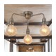Cork Lighting-SF2312/3AB - Rion - Antique Brass 3 Light Semi Flush