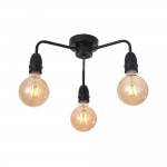 Rion - Matt Black 3 Light Semi Flush