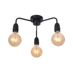 Rion - Matt Black 3 Light Semi Flush