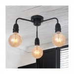 Rion - Matt Black 3 Light Semi Flush