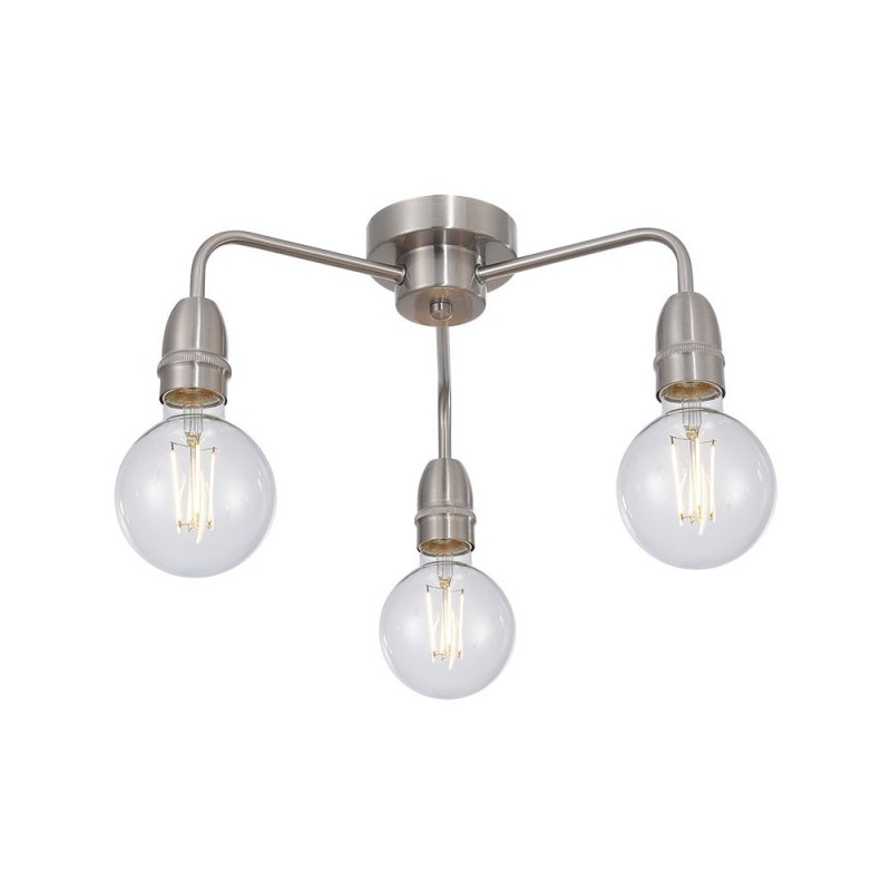 Cork Lighting-SF2312/3SN - Rion - Satin Nickel 3 Light Semi Flush