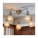 Cork Lighting-SF2312/5AB - Rion - Antique Brass 5 Light Semi Flush