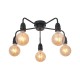 Cork Lighting-SF2312/5BL - Rion - Matt Black 5 Light Semi Flush