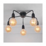 Rion - Matt Black 5 Light Semi Flush