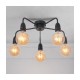 Cork Lighting-SF2312/5BL - Rion - Matt Black 5 Light Semi Flush