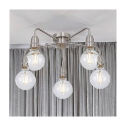 Rion - Satin Nickel 5 Light Semi Flush