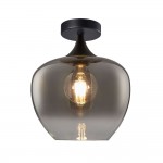 Berkley - Black Semi Flush with Smoked Glass