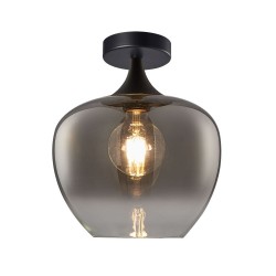 Berkley - Black Semi Flush with Smoked Glass