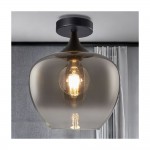 Berkley - Black Semi Flush with Smoked Glass