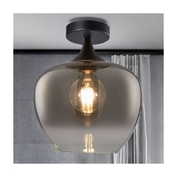 Berkley - Black Semi Flush with Smoked Glass
