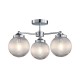 Cork Lighting-SF3075/3CR - Aura - Polished Chrome 3 Light Semi Flush with Clear Ribbed Glass IP44
