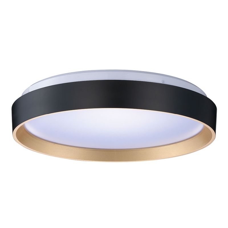 Cork Lighting-SF308/30BLGLD - Venus - Black & Gold Flush with Remote Control