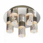 Bubble - Chrome 5 Light LED Semi Flush with Bubble Effect Glass