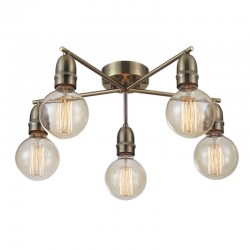 Venus - Antique Brass 5 Light Flush Venus - Antique Brass 5 Light Flush