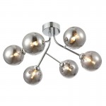 Nasa - Chrome 6 Light Flush with Smoked Mirrored Glass Nasa - Chrome 6 Light Flush with Smoked Mirrored Glass