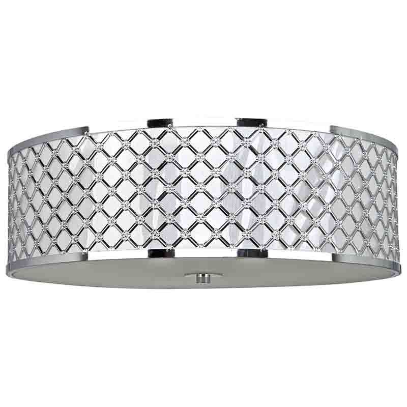 Cork Lighting-SF4856/5 - Trend - Chrome 5 Light Flush with White Diffuser