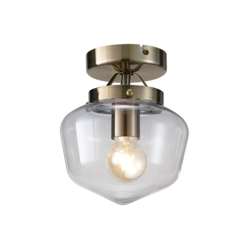 Cork Lighting-SF4911/1AB - Richmond - Antique Brass Semi Flush with Clear Glass