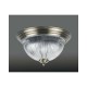 Cork Lighting-SF7020/2AB - Plano - Antique Brass 2 Light Flush with Clear Ribbed Glass