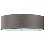 Rouen - Dark Grey 3 Light Flush with White Diffuser
