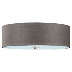 Rouen - Dark Grey 3 Light Flush with White Diffuser Rouen - Dark Grey 3 Light Flush with White Diffuser