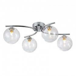 Blarney - Chrome 4 Light Flush with Clear Dimpled Glass Blarney - Chrome 4 Light Flush with Clear Dimpled Glass