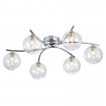 Blarney - Chrome 6 Light Flush with Clear Dimpled Glass Blarney - Chrome 6 Light Flush with Clear Dimpled Glass
