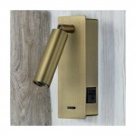 Focus - Antique Brass LED Reading Lamp with USB & C Charging Ports