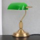 Cork Lighting-TL/BANKER - Fold - Brushed Brass Banker Desk Lamp with Green Glass