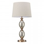 Mercury - Antique Brass & Mercury Glass Table Lamp with Natural Linen Shade Mercury - Antique Brass & Mercury Glass Table Lamp with Natural Linen Shade