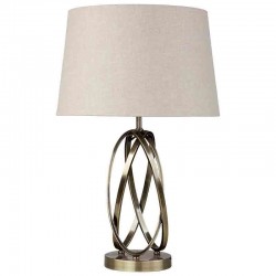 Casa - Antique Brass Table Lamp with Beige Shade Casa - Antique Brass Table Lamp with Beige Shade
