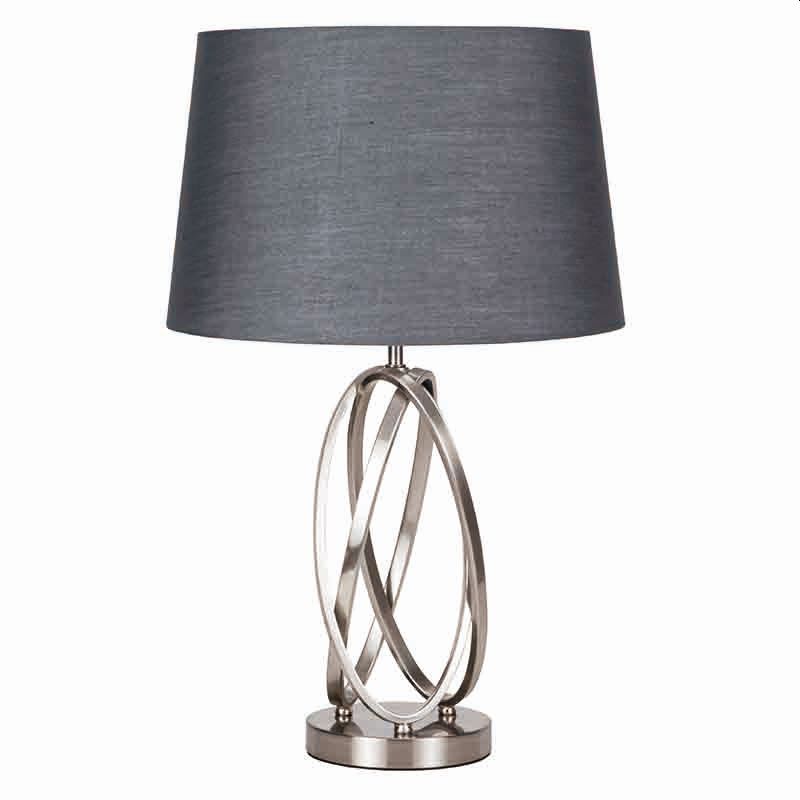 Cork Lighting-TL1506/14SN - Casa - Satin Nickel Table Lamp with Grey Shade