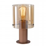 Vintage - Copper Table Lamp with Amber Glass Vintage - Copper Table Lamp with Amber Glass