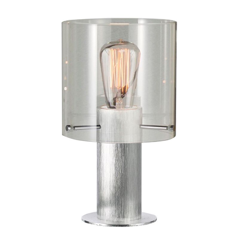 Cork Lighting-TL1607/1CLR - Vintage - Aluminium Table Lamp with Clear Glass