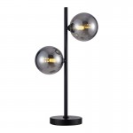 Planet - Black 2 Light Table Lamp with Smoked Mirrored Glass Planet - Black 2 Light Table Lamp with Smoked Mirrored Glass
