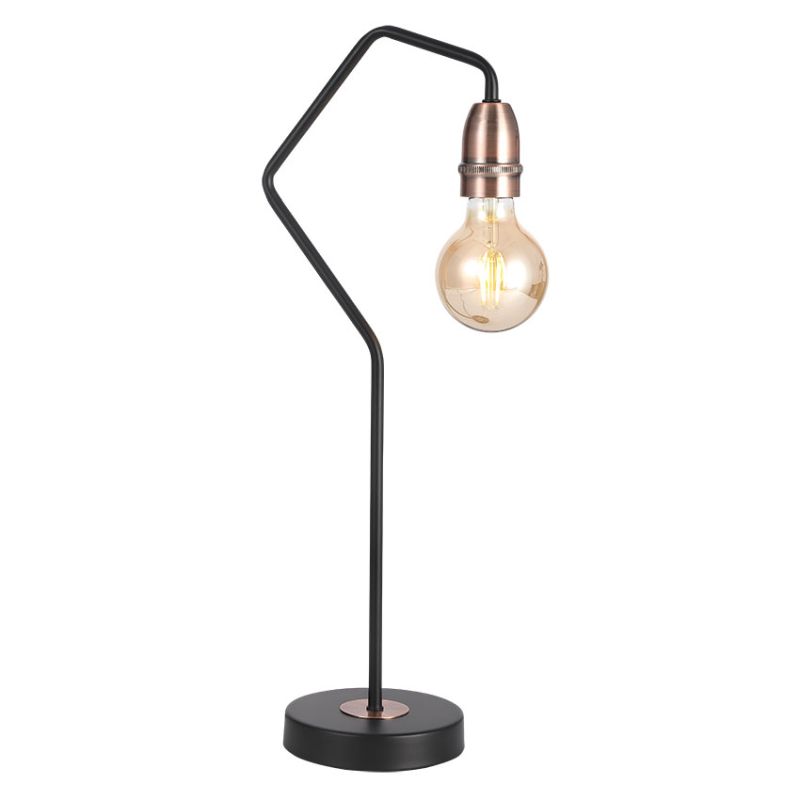 Cork Lighting-TL1966/BL+CP - Venus - Black & Copper Table Lamp