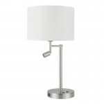 Ashley - Satin Nickel Table Lamp with Reading LED & USB Socket Ashley - Satin Nickel Table Lamp with Reading LED & USB Socket