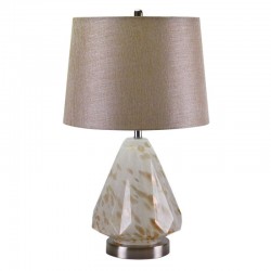 Leticia - Decorative Glass Table Lamp with Oatmeal Shade Leticia - Decorative Glass Table Lamp with Oatmeal Shade