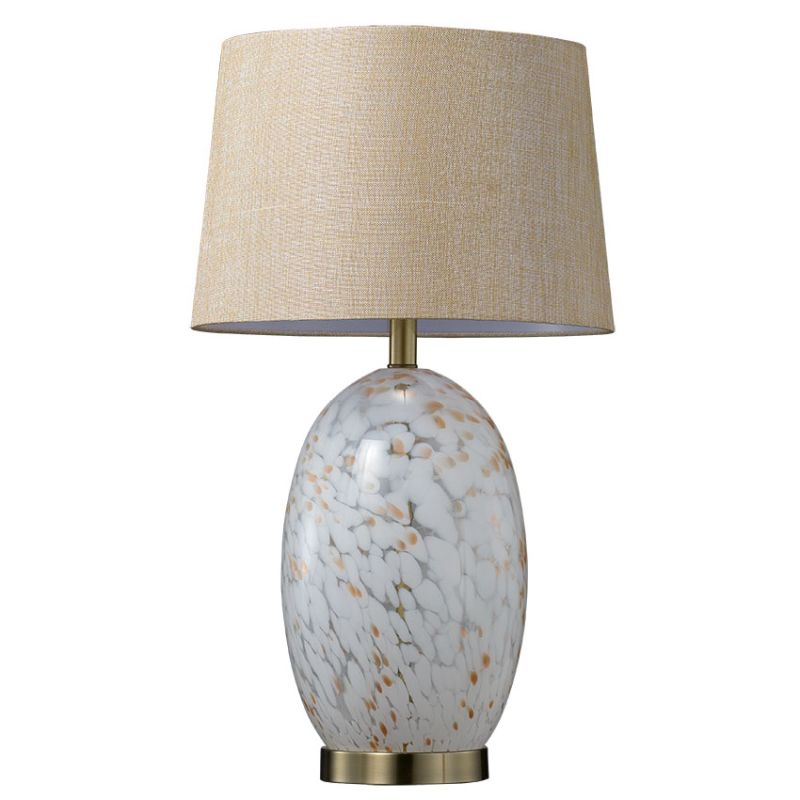 Cork Lighting-TL24545 - Vega - Confetti Glass Table Lamp with Oatmeal Shade