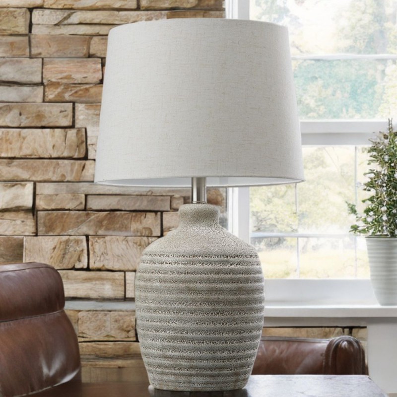 Cork Lighting-TL25369 - Jolan - Decorative Ceramic Table Lamp with Grey Shade