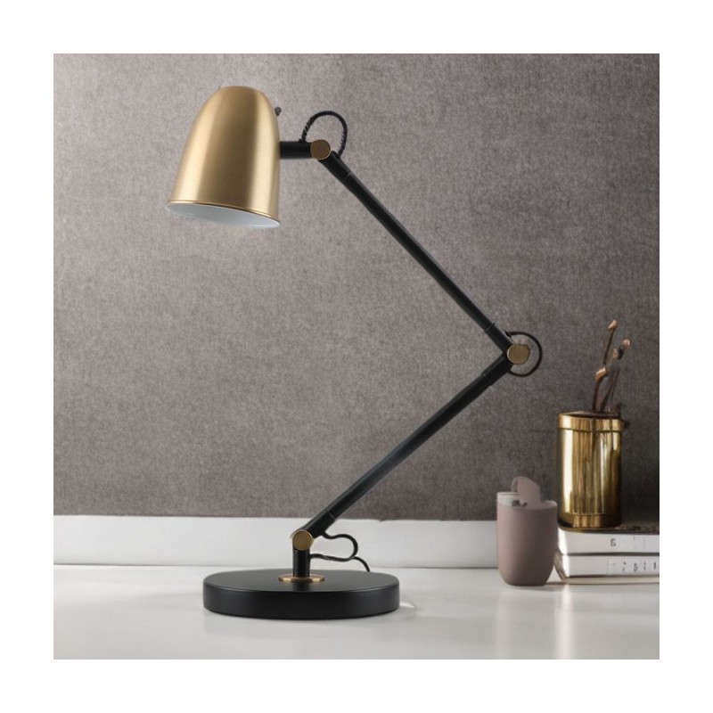 Cork Lighting-TL2644/BR - Anglepoise - Matt Black & Brass Desk Lamp