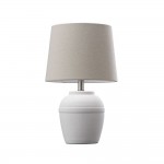 Jolan - White Ceramic Table Lamp with Beige Shade
