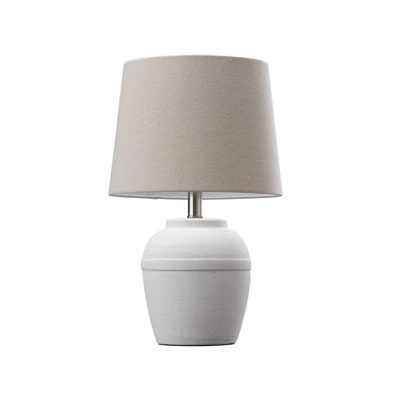 Cork Lighting-TL28639 - Jolan - White Ceramic Table Lamp with Beige Shade