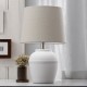 Cork Lighting-TL28639 - Jolan - White Ceramic Table Lamp with Beige Shade